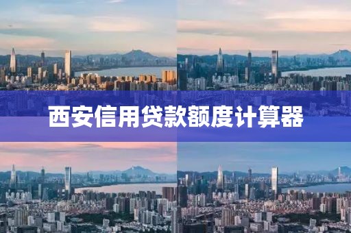 西安信用贷款额度计算器