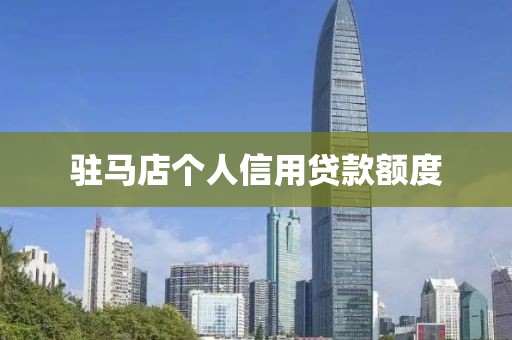 驻马店个人信用贷款额度
