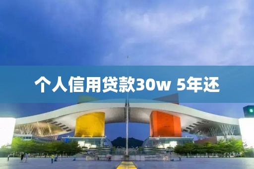 个人信用贷款30w 5年还