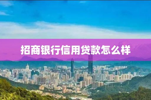 招商银行信用贷款怎么样