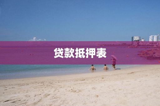 贷款抵押表