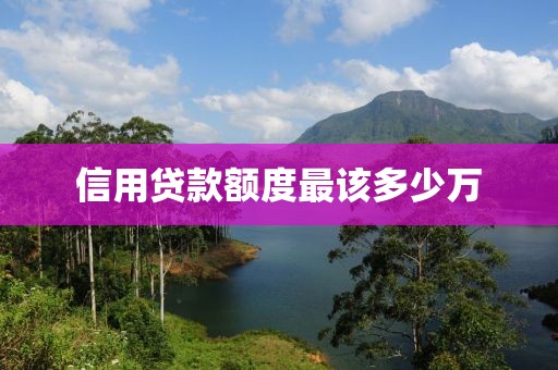 信用贷款额度最该多少万