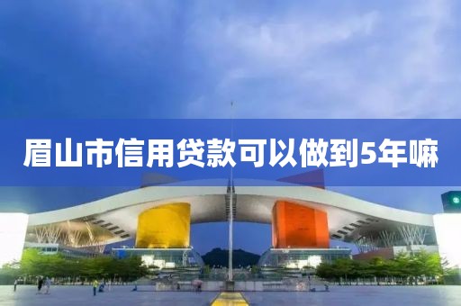 眉山市信用贷款可以做到5年嘛