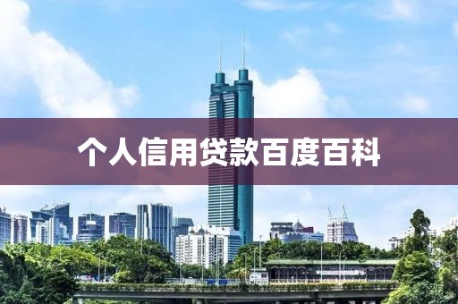 个人信用贷款百度百科