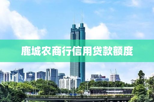鹿城农商行信用贷款额度