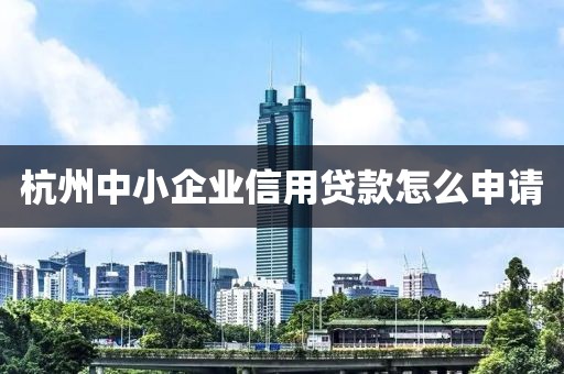 杭州中小企业信用贷款怎么申请