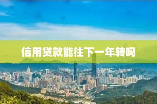 信用贷款能往下一年转吗