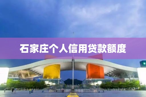 石家庄个人信用贷款额度