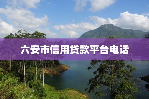 六安市信用贷款平台电话