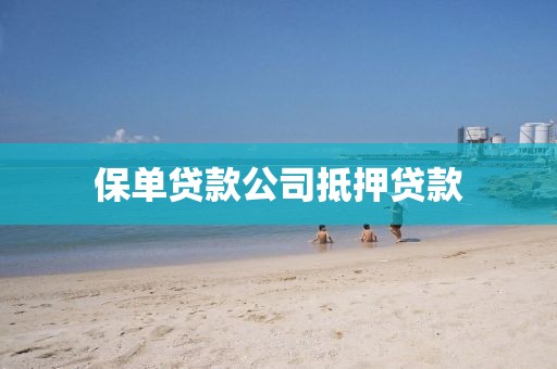 保单贷款公司抵押贷款