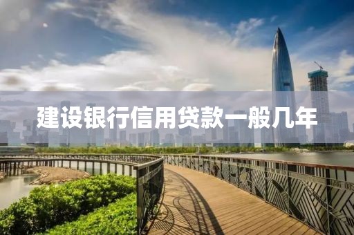 建设银行信用贷款一般几年