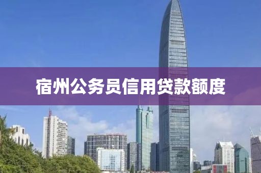 宿州公务员信用贷款额度
