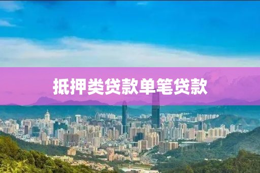 抵押类贷款单笔贷款