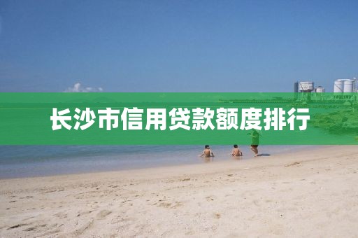 长沙市信用贷款额度排行