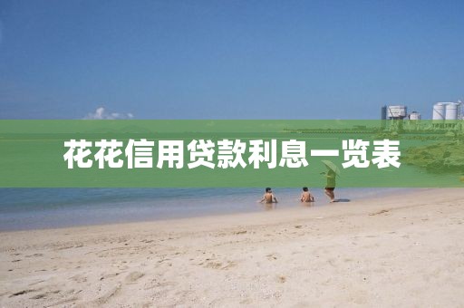 花花信用贷款利息一览表