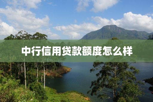 中行信用贷款额度怎么样