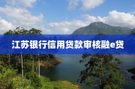 江苏银行信用贷款审核融e贷