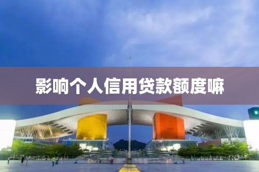 影响个人信用贷款额度嘛