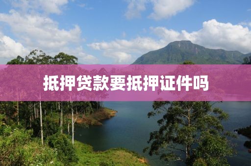 抵押贷款要抵押证件吗