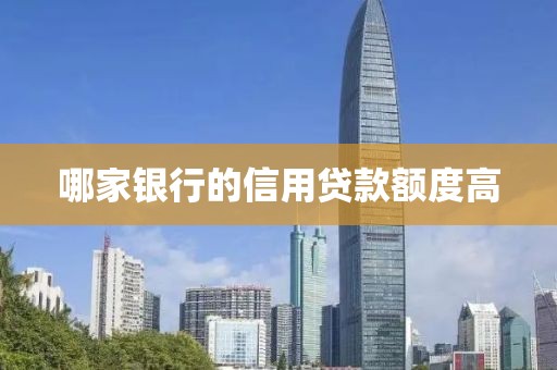 哪家银行的信用贷款额度高