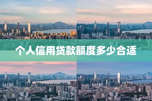 个人信用贷款额度多少合适