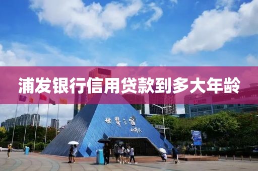 浦发银行信用贷款到多大年龄