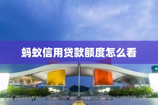 蚂蚁信用贷款额度怎么看