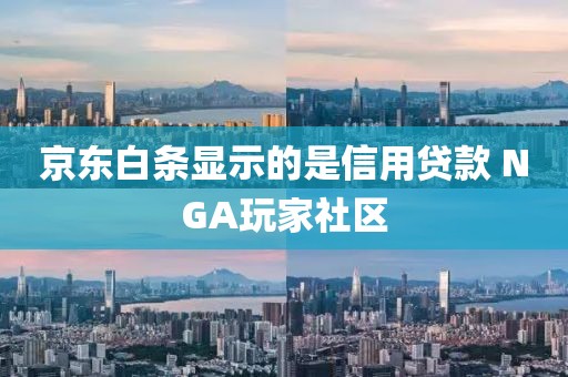 京东白条显示的是信用贷款 NGA玩家社区