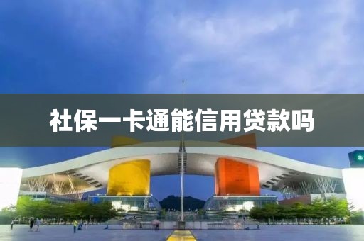 社保一卡通能信用贷款吗