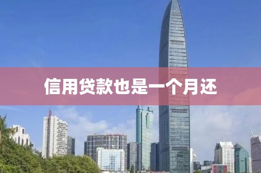 信用贷款也是一个月还