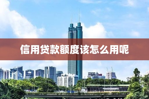 信用贷款额度该怎么用呢