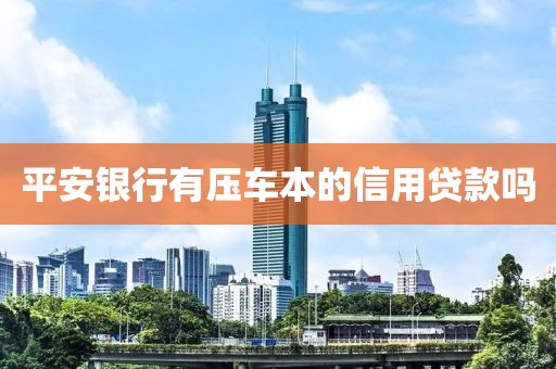 平安银行有压车本的信用贷款吗