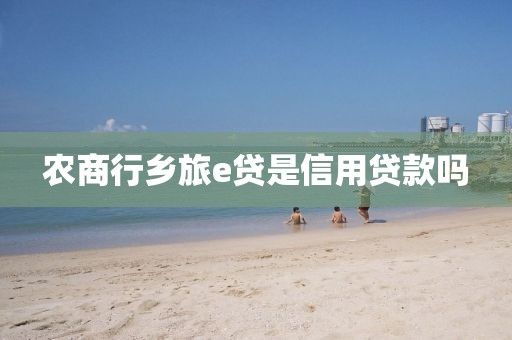 农商行乡旅e贷是信用贷款吗