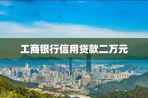 工商银行信用贷款二万元