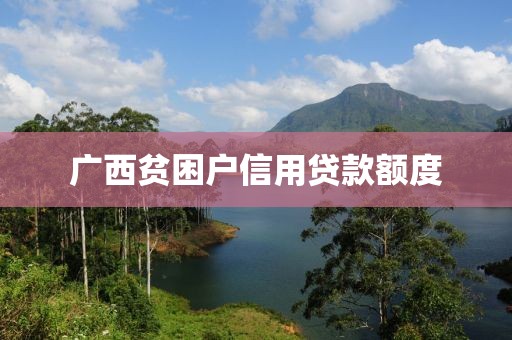广西贫困户信用贷款额度