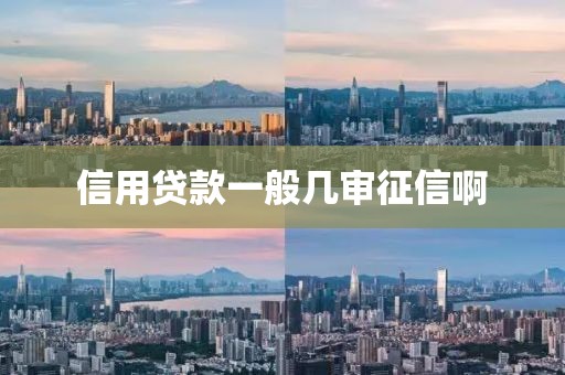 信用贷款一般几审征信啊
