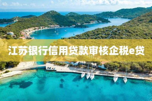 江苏银行信用贷款审核企税e贷