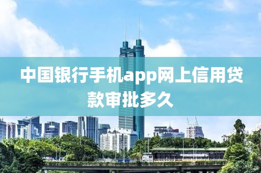 中国银行手机app网上信用贷款审批多久