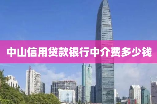 中山信用贷款银行中介费多少钱