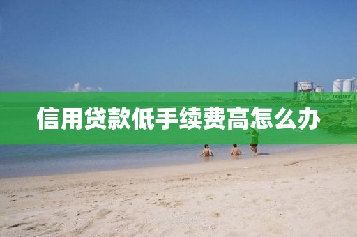 信用贷款低手续费高怎么办
