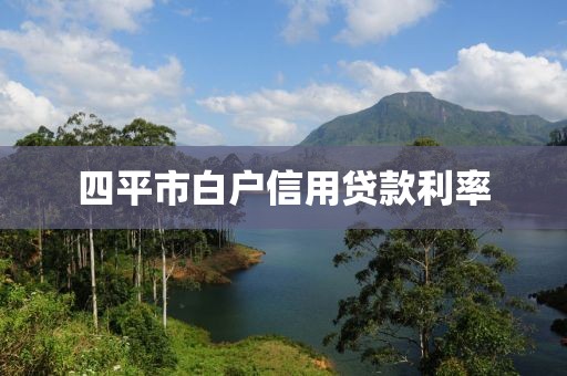 四平市白户信用贷款利率
