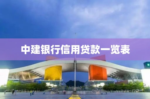 中建银行信用贷款一览表