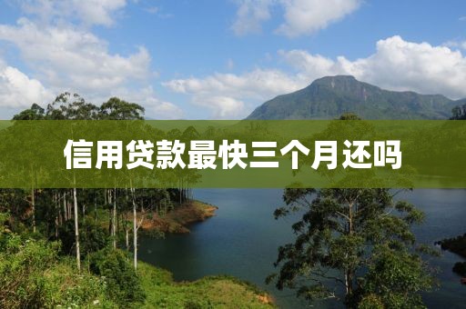 信用贷款最快三个月还吗