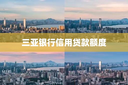 三亚银行信用贷款额度