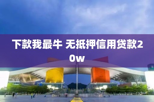 下款我最牛 无抵押信用贷款20w