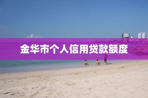 金华市个人信用贷款额度