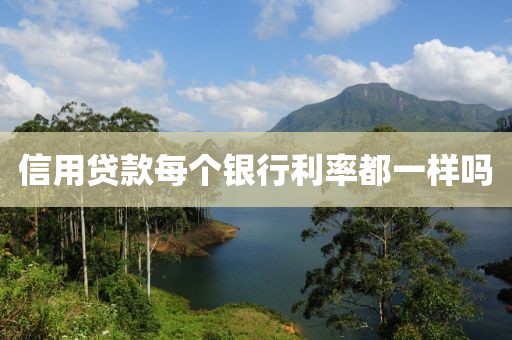 信用贷款每个银行利率都一样吗
