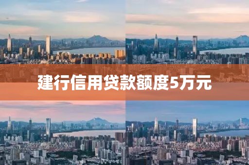 建行信用贷款额度5万元