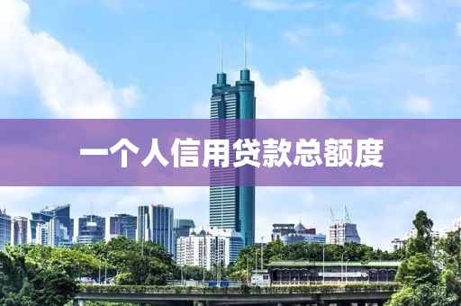 一个人信用贷款总额度