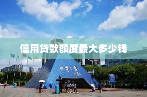 信用贷款额度最大多少钱